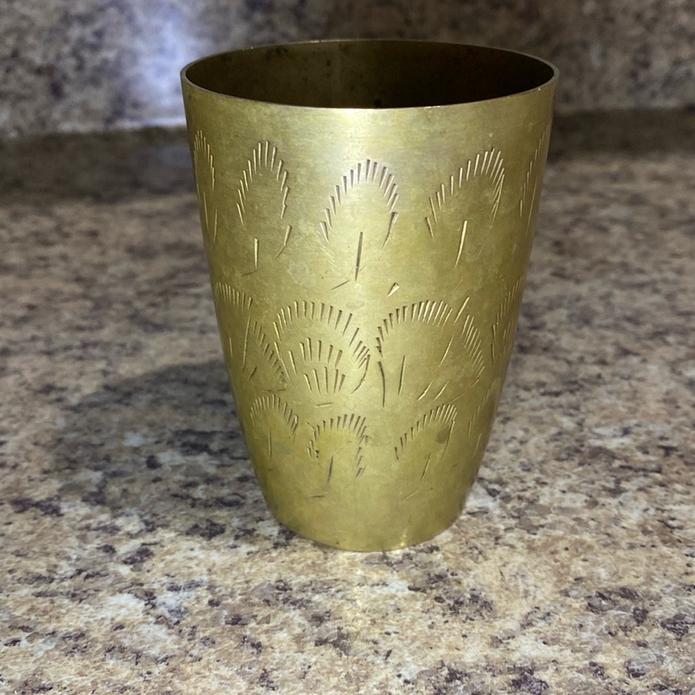 Vintage hand crafted Brass cup made in Morocco
